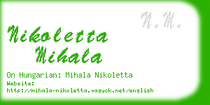 nikoletta mihala business card